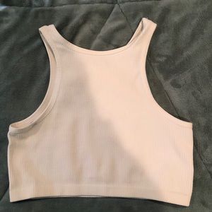 urban outfitters white halter crop top